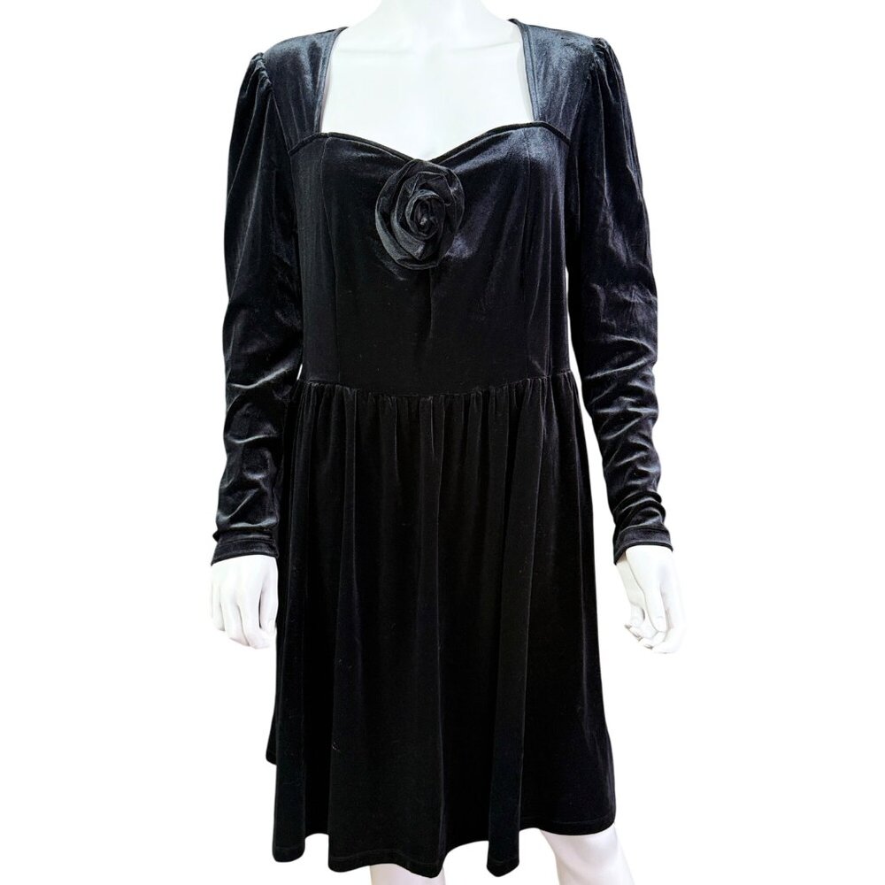 Ava & Viv Plus Size Velvet Dress Black XXL Elegant Cocktail/Christmas Attire